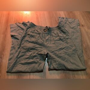 Frank & Oak Olive Green Straight-Leg Drawstring Trousers